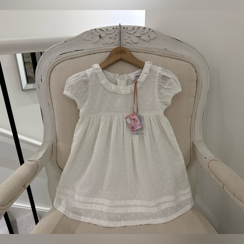 🩰 12~18 Mth April Cornell Heidi Baby Dress 100% Cotton Swiss Dot NWT